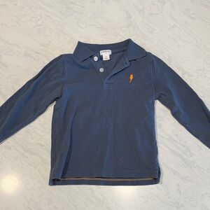 Crewcuts Long-Sleeve Polo with Orange Lightning Bolt